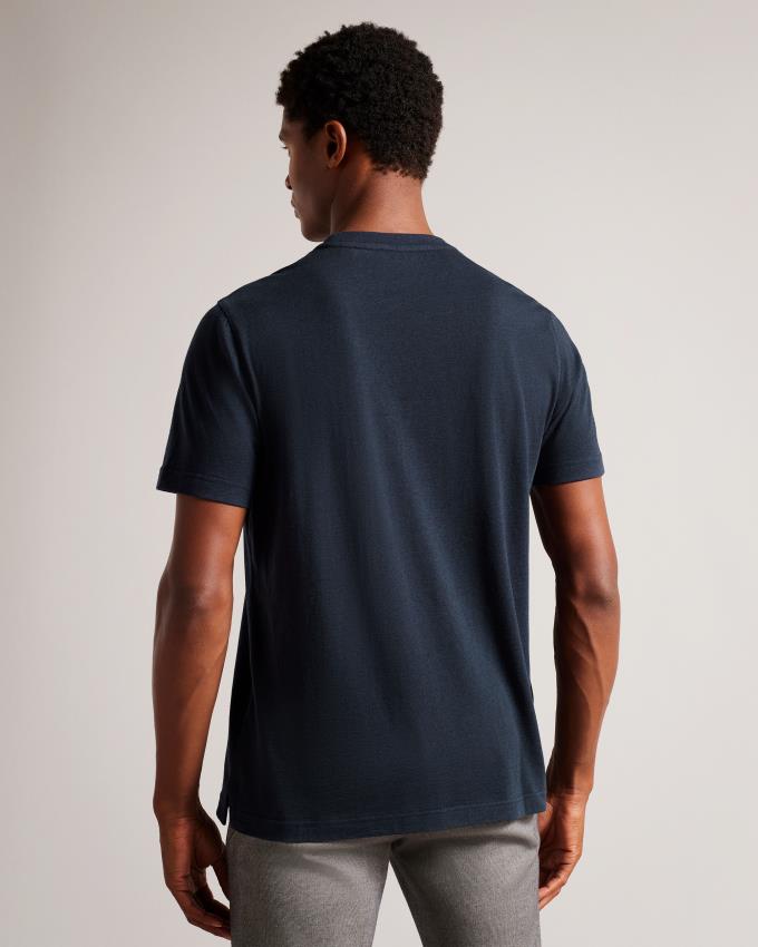 T-Shirt Ted Baker Cashmere Blend Bleu Marine Bleu Homme | GKJ-21765551